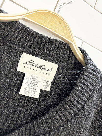 vintage 90s eddie bauer loose knit henley sweater - good market thrift store