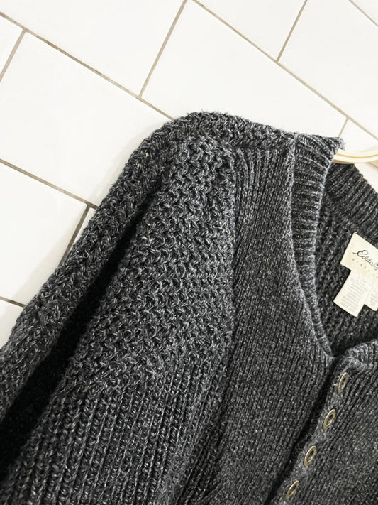 vintage 90s eddie bauer loose knit henley sweater - good market thrift store