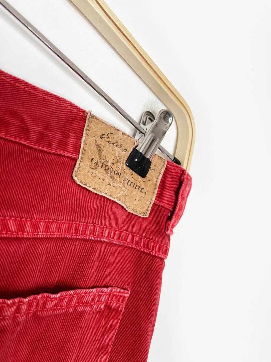 vintage 90s eddie bauer red long denim shorts - good market thrift store