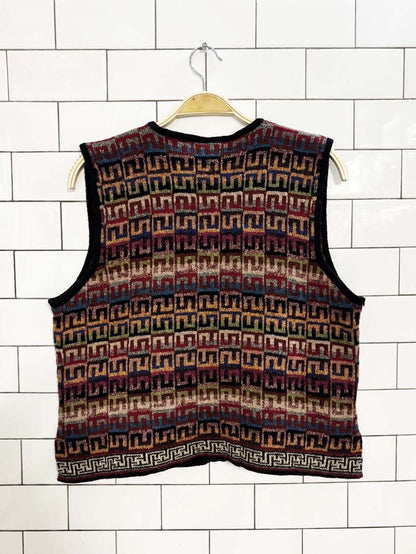 vintage 90s elizabeth gash silk - wool handmade knit vest - good market thrift store