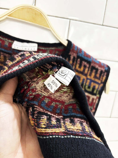 vintage 90s elizabeth gash silk - wool handmade knit vest - good market thrift store