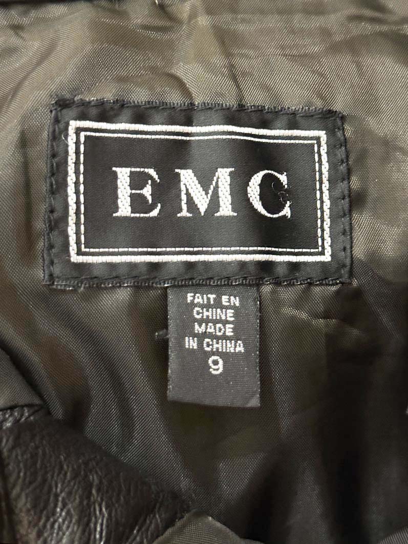 vintage 90s emc leather side - button slit maxi skirt - good market thrift store