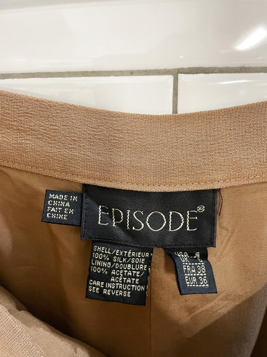 vintage 90s episode 100% silk pleated straight leg trouser - good market thrift store