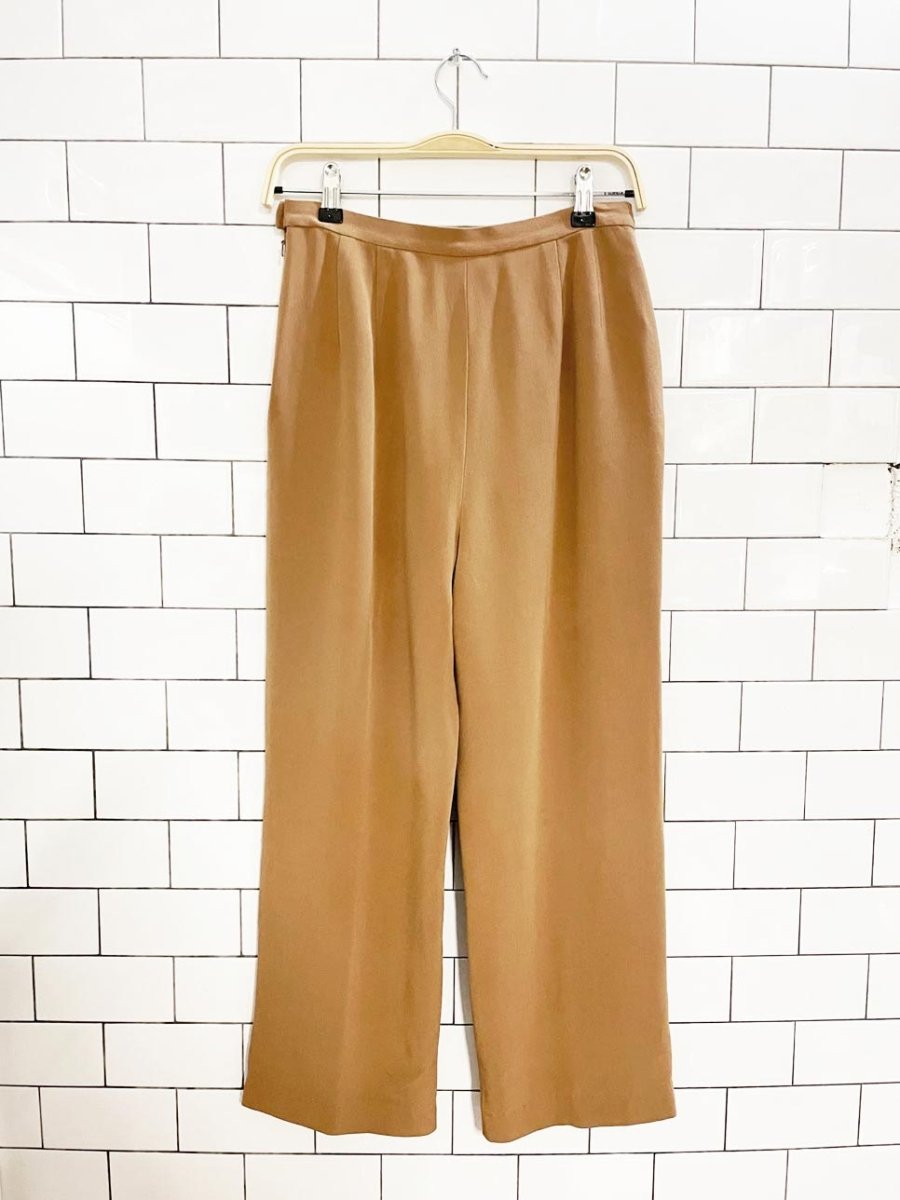 vintage 90s episode 100% silk pleated straight leg trouser - good market thrift store