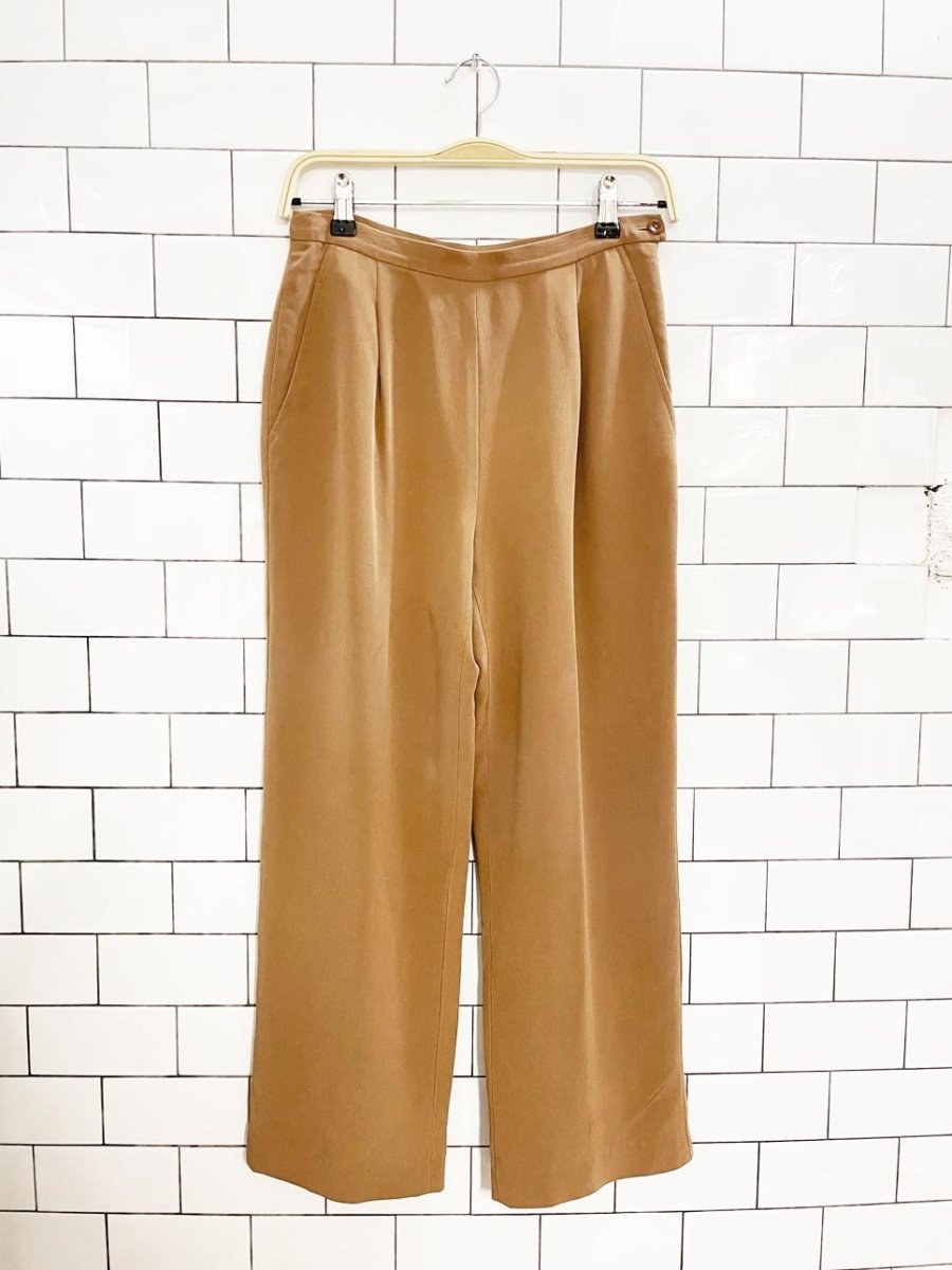 vintage 90s episode 100% silk pleated straight leg trouser - good market thrift store