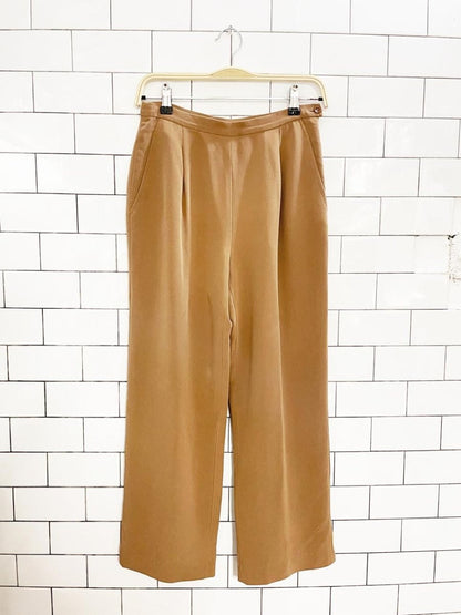 vintage 90s episode 100% silk pleated straight leg trouser - good market thrift store