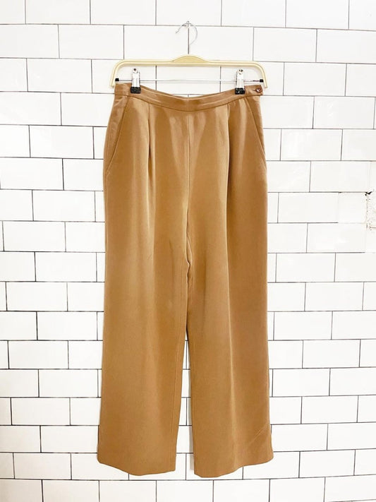 vintage 90s episode 100% silk pleated straight leg trouser - good market thrift store