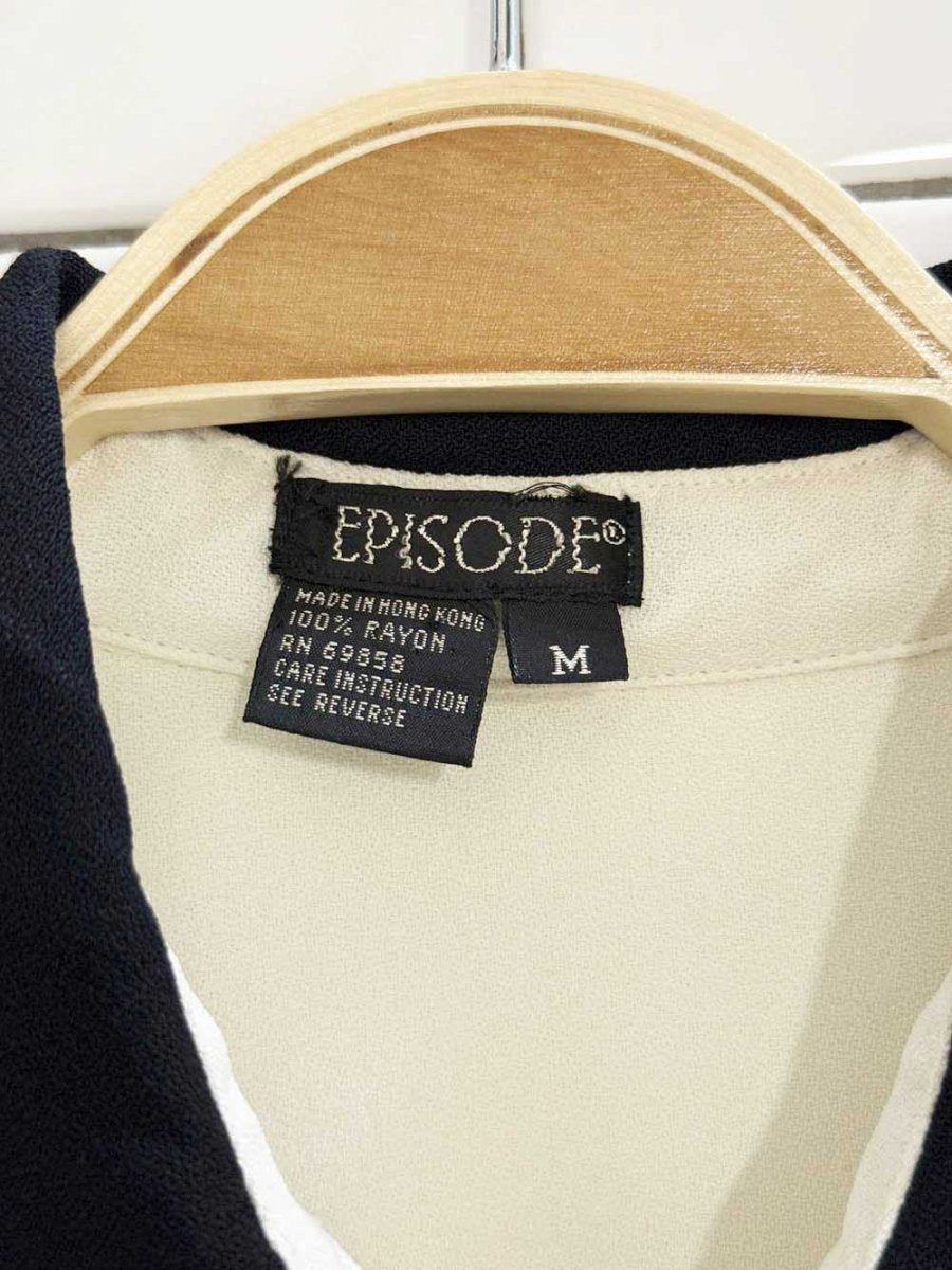 vintage 90s episode french cuff pleated back blouse - good market thrift store