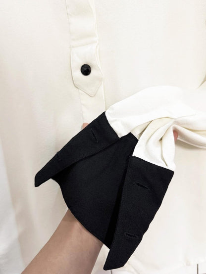 vintage 90s episode french cuff pleated back blouse - good market thrift store