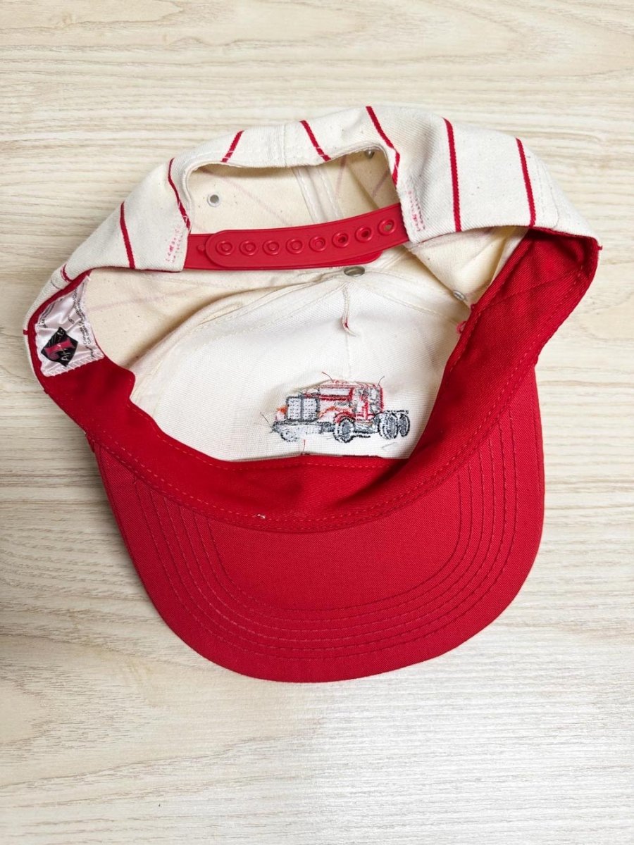 vintage 90s erb transport baseball stripe two tone hat | 1 apparel - good market thrift store