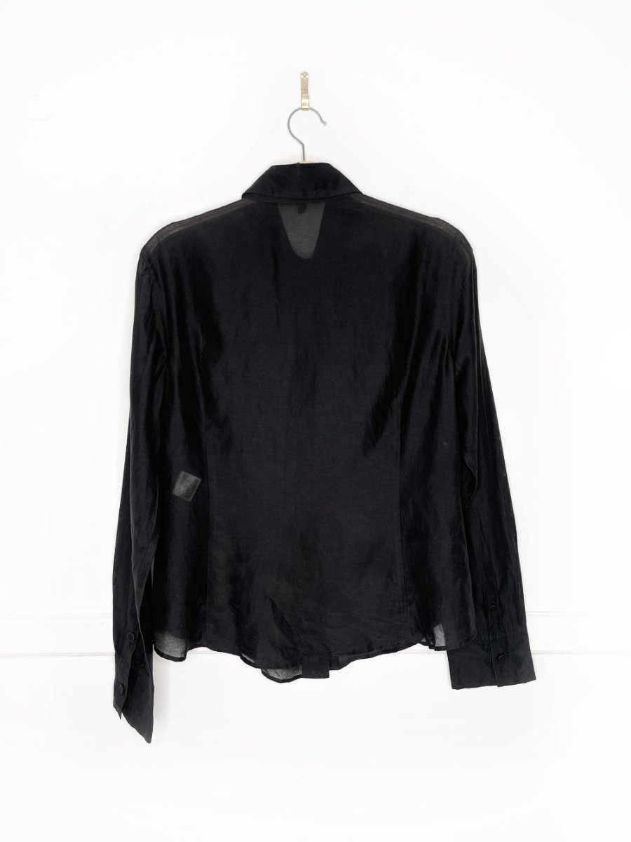 vintage 90s escada edition silk - blend sheer fitted blouse - good market thrift store