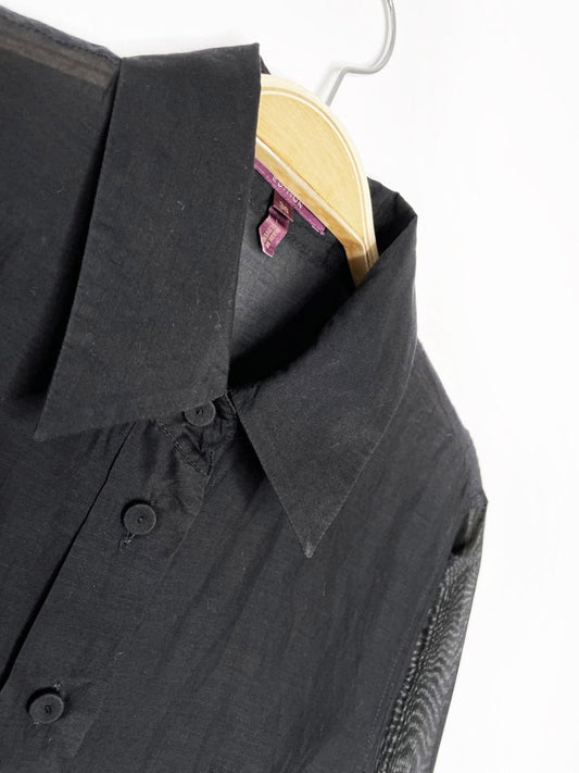 vintage 90s escada edition silk - blend sheer fitted blouse - good market thrift store