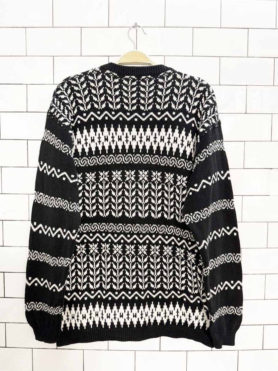 vintage 90s esprit fair isle slouchy knit sweater - good market thrift store
