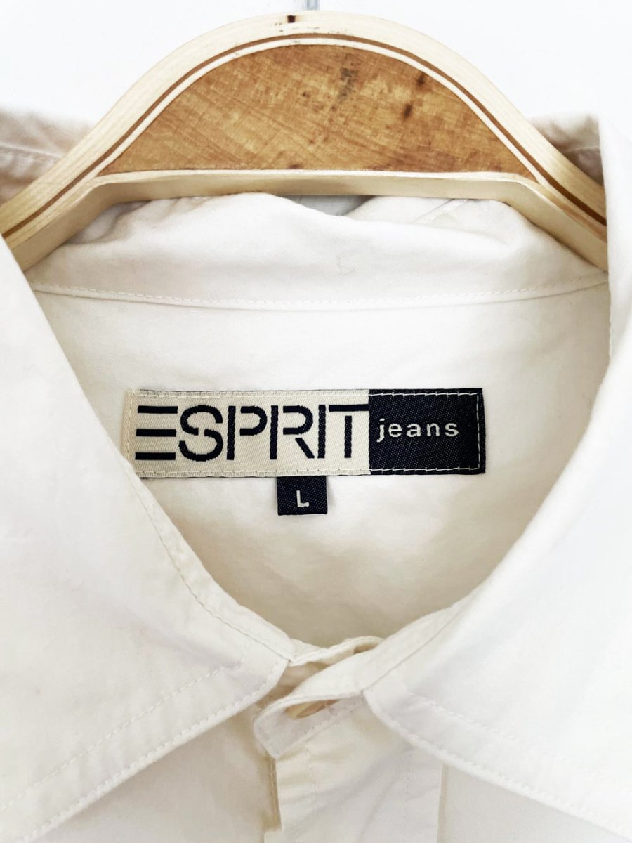 vintage 90s esprit sporty prep oversized full button shirt - good market thrift store