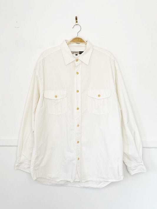 vintage 90s esprit sporty prep oversized full button shirt - good market thrift store