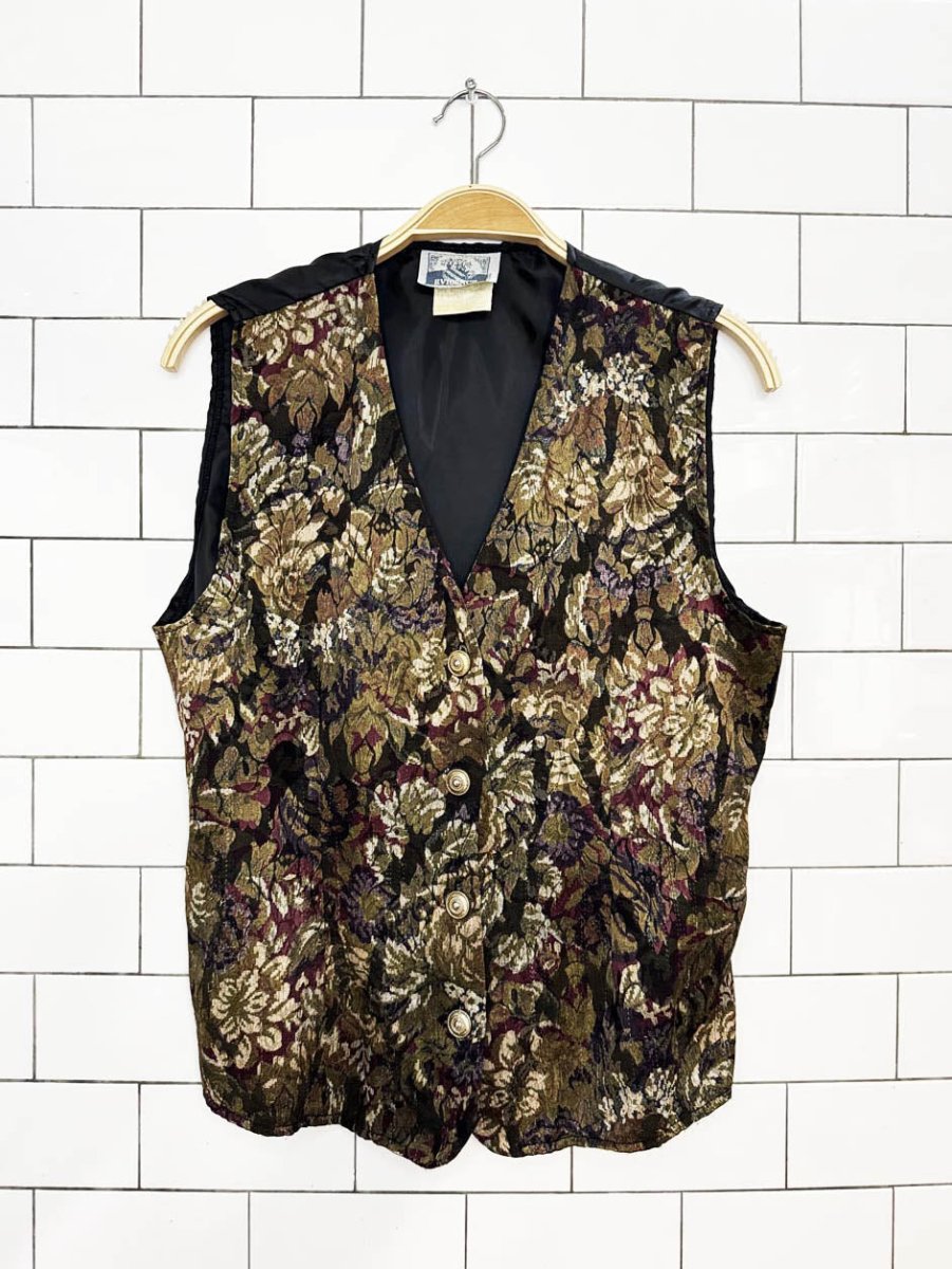 vintage 90s evidence floral tapestry vest top - good market thrift store