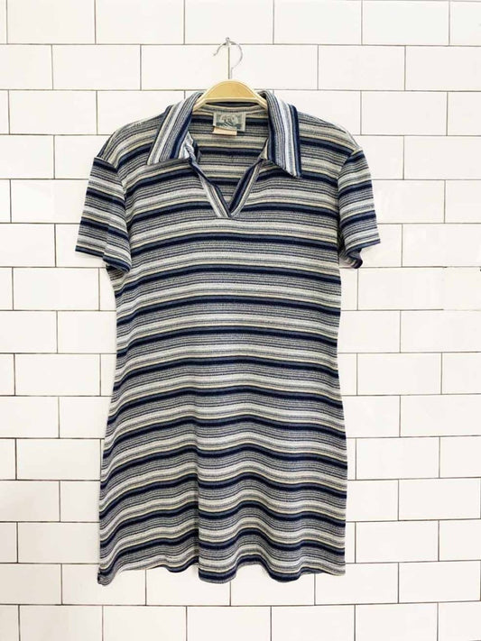 vintage 90s evidence striped polo shirt dress - good market thrift store