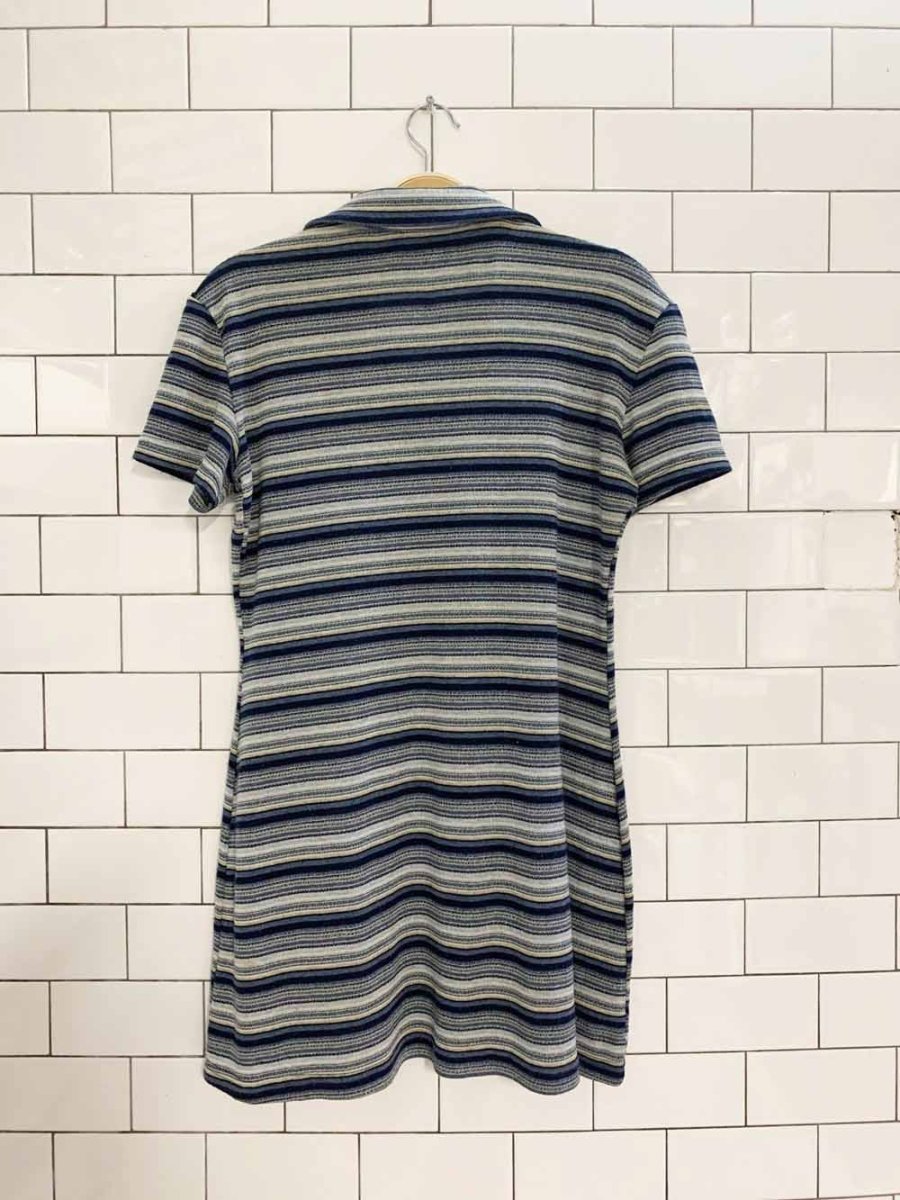 vintage 90s evidence striped polo shirt dress - good market thrift store