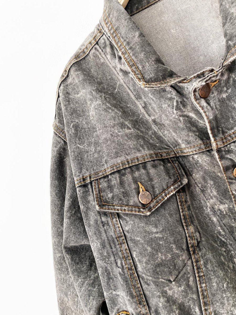 vintage 90s exit acid wash oversized denim trucker jacket | made in Canada - good market thrift store