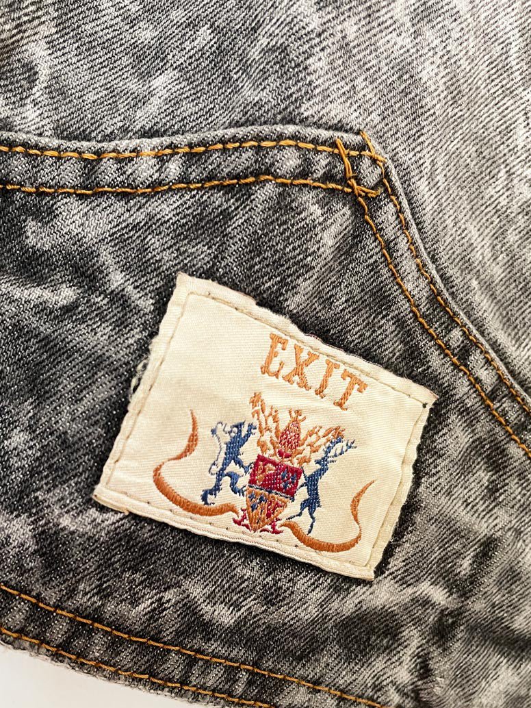 vintage 90s exit acid wash oversized denim trucker jacket | made in Canada - good market thrift store