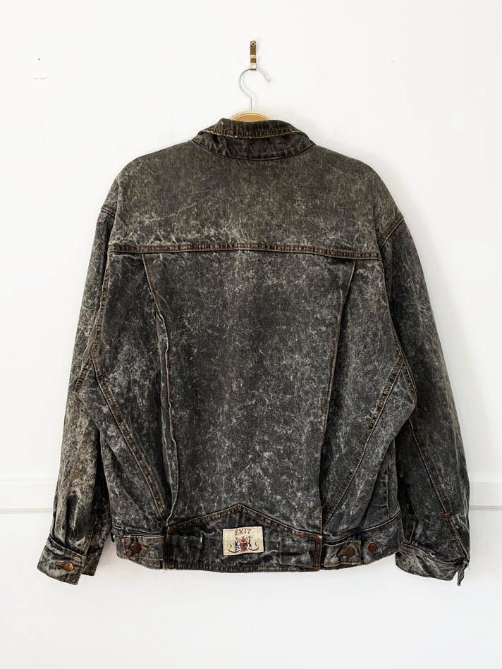 vintage 90s exit acid wash oversized denim trucker jacket | made in Canada - good market thrift store