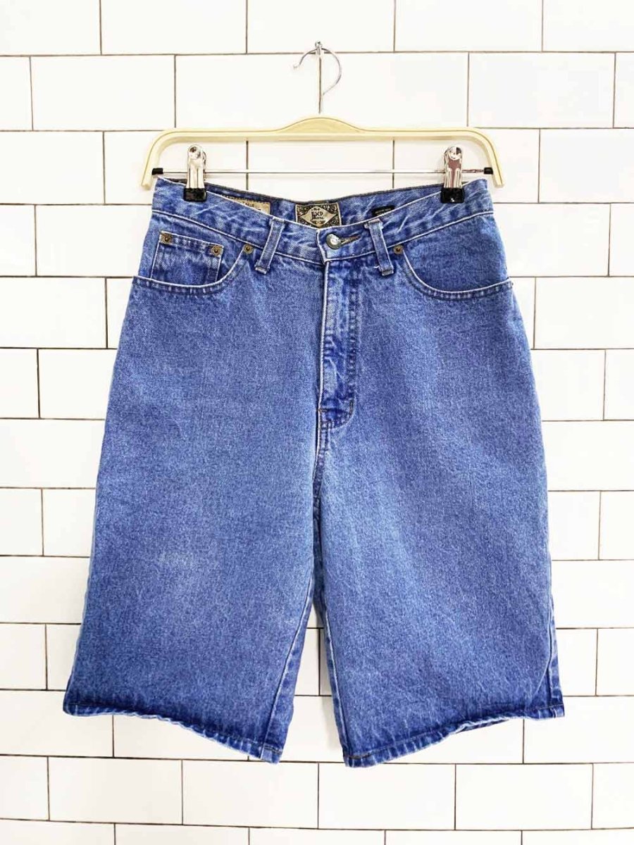 vintage 90s express no. 4 long denim shorts - good market thrift store