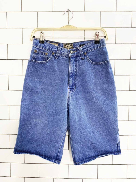 vintage 90s express no. 4 long denim shorts - good market thrift store