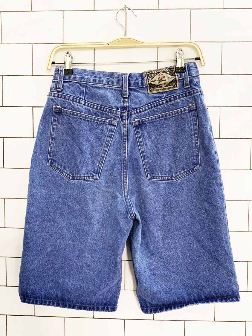 vintage 90s express no. 4 long denim shorts - good market thrift store