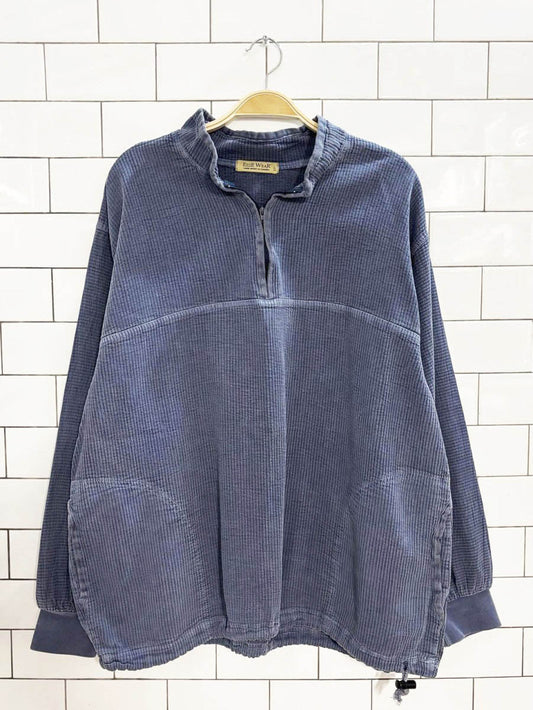 vintage 90s ezze wear ribbed 1/4 zip pullover - good market thrift store