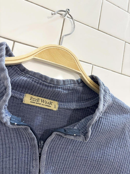 vintage 90s ezze wear ribbed quarter zip pullover - good market thrift store