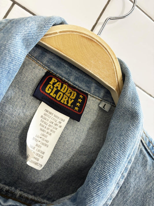 vintage 90s faded glory denim light wash vest top - good market thrift store