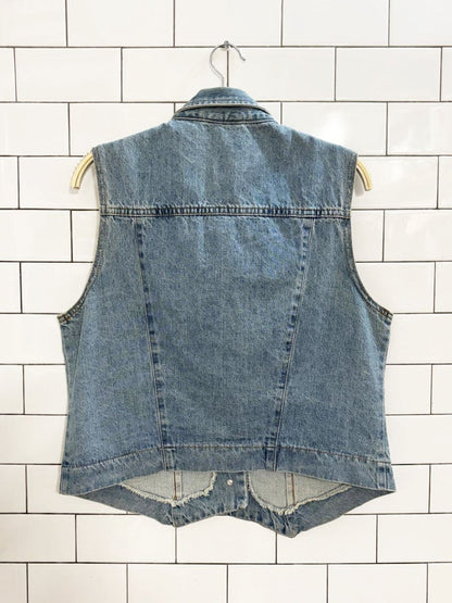 vintage 90s faded glory denim light wash vest top - good market thrift store