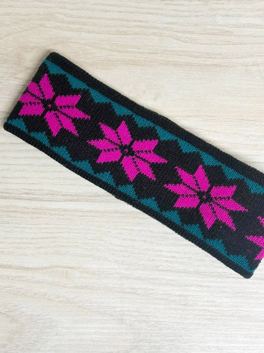 vintage 90s fair isle knit ski headband - good market thrift store