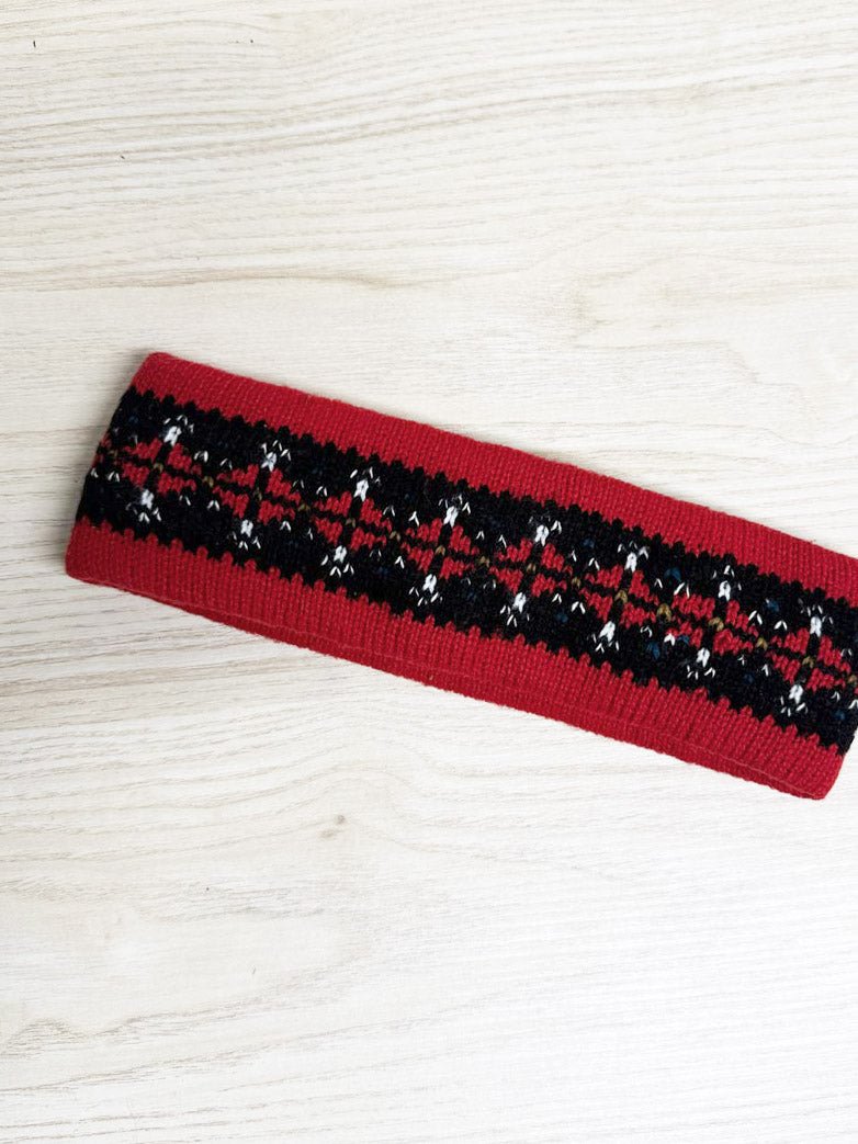 vintage 90s fair isle ski knit headband - good market thrift store