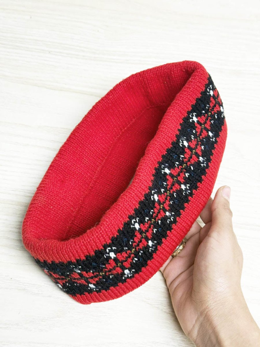 vintage 90s fair isle ski knit headband - good market thrift store