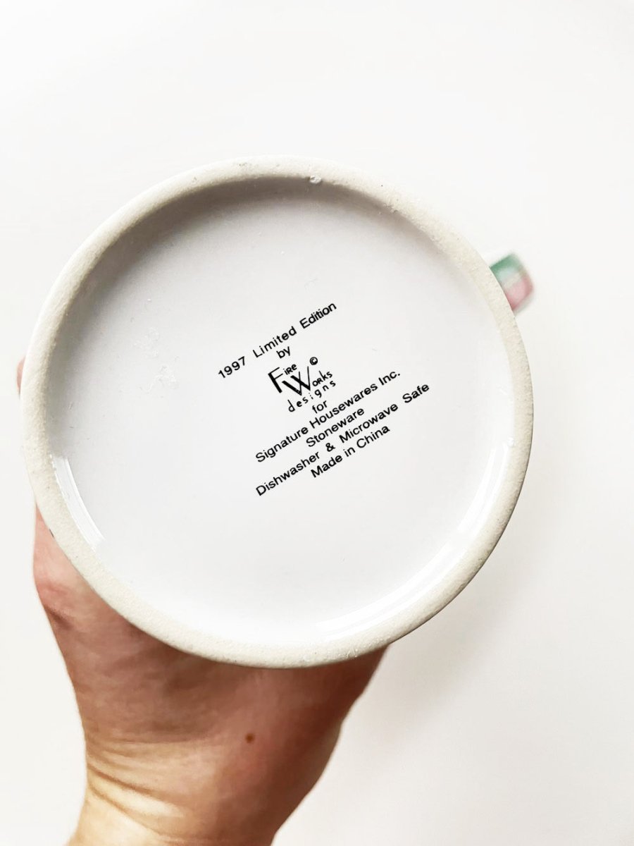 vintage 90s fireworks saint nick delivery mug - good market thrift store