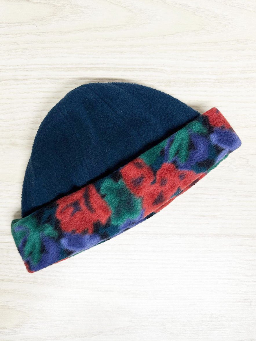 vintage 90s floral fleece gloves + hat set - good market thrift store