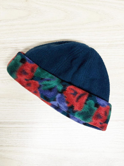 vintage 90s floral fleece gloves + hat set - good market thrift store