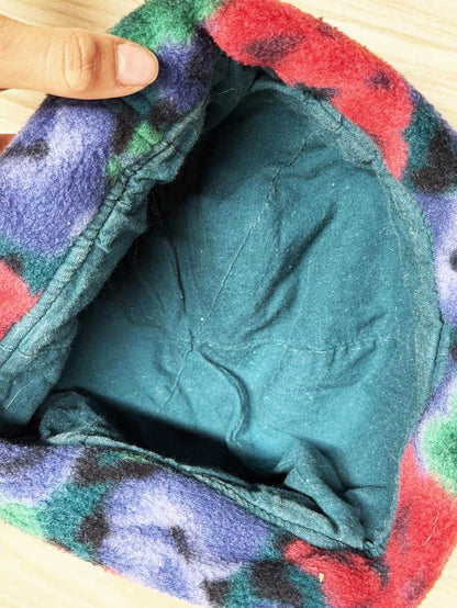 vintage 90s floral fleece gloves + hat set - good market thrift store