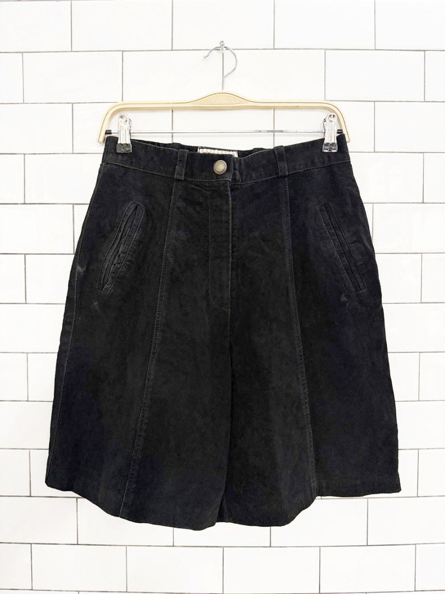 vintage 90s forenza suede high - waisted shorts - good market thrift store
