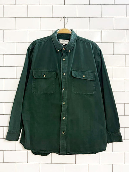 vintage 90s functionals two pocket full button shirt - good market thrift store