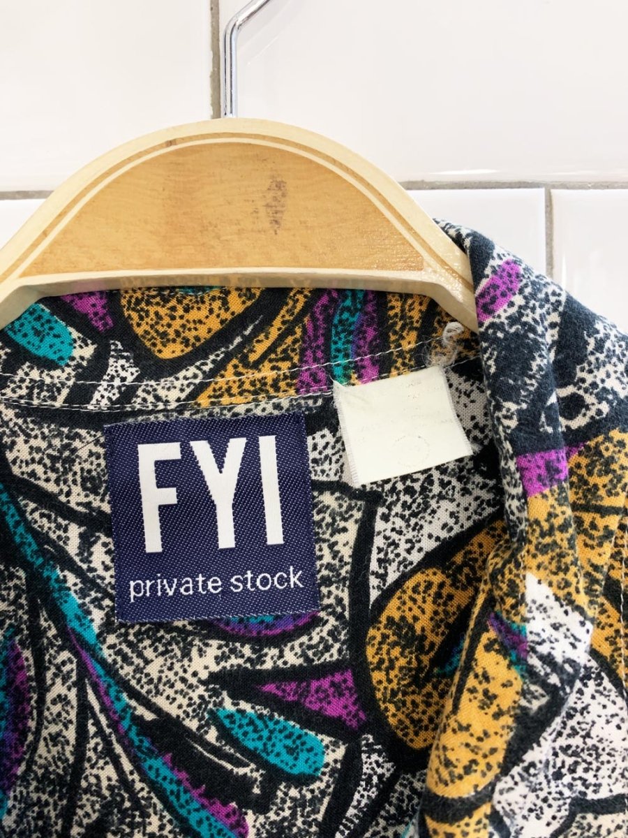 vintage 90s fyi private stock abstract full button resort shirt - good market thrift store
