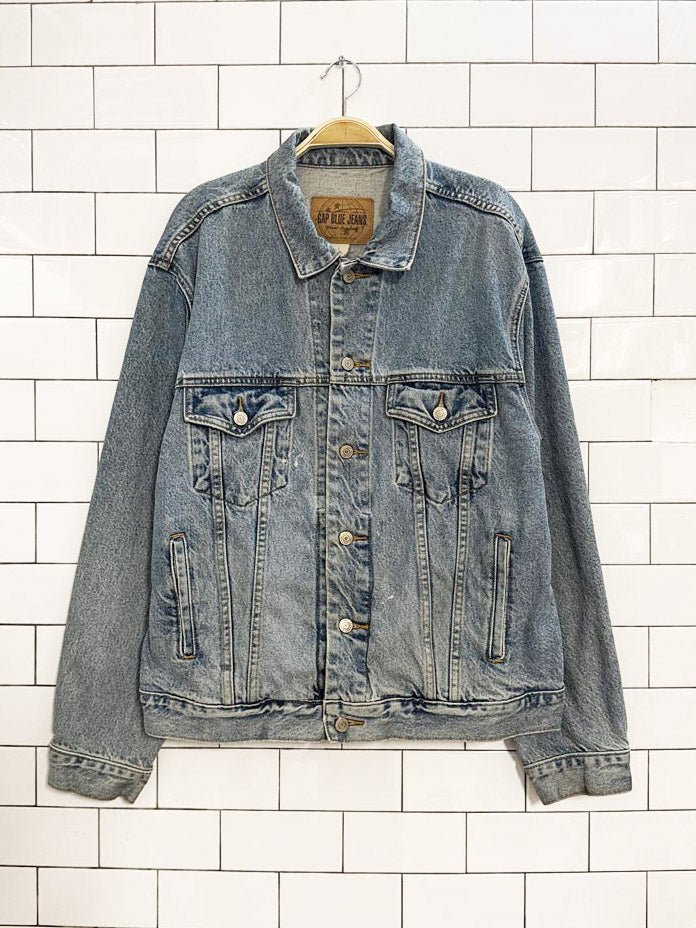 vintage 90s gap denim trucker jacket | born in san francisco 1980 - good market thrift store