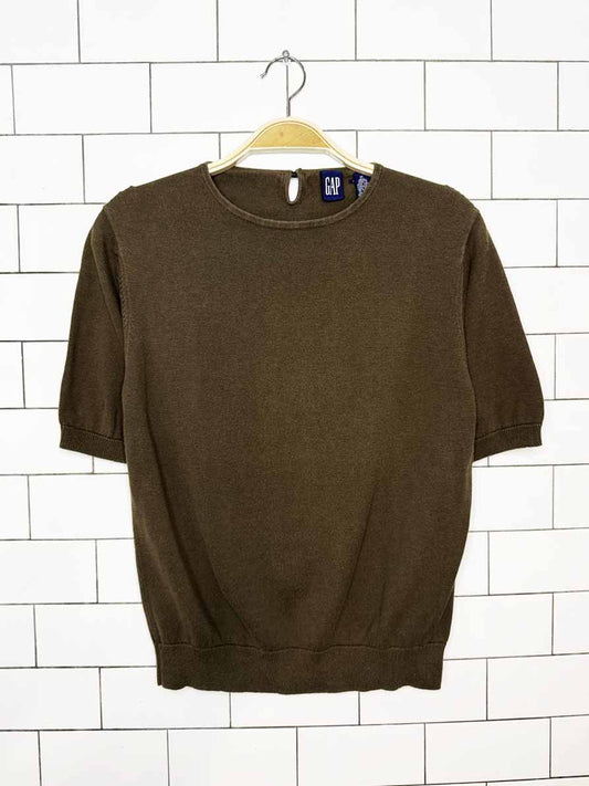vintage 90s gap short sleeve knit top - good market thrift store