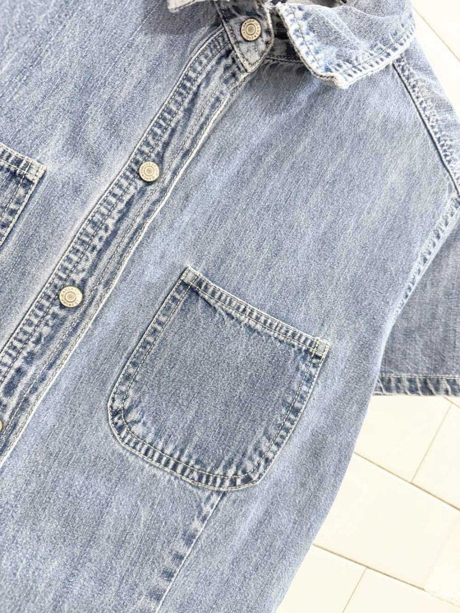 vintage 90s gap snap button denim shirt - good market thrift store