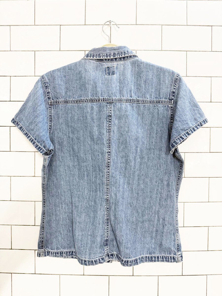 vintage 90s gap snap button denim shirt - good market thrift store