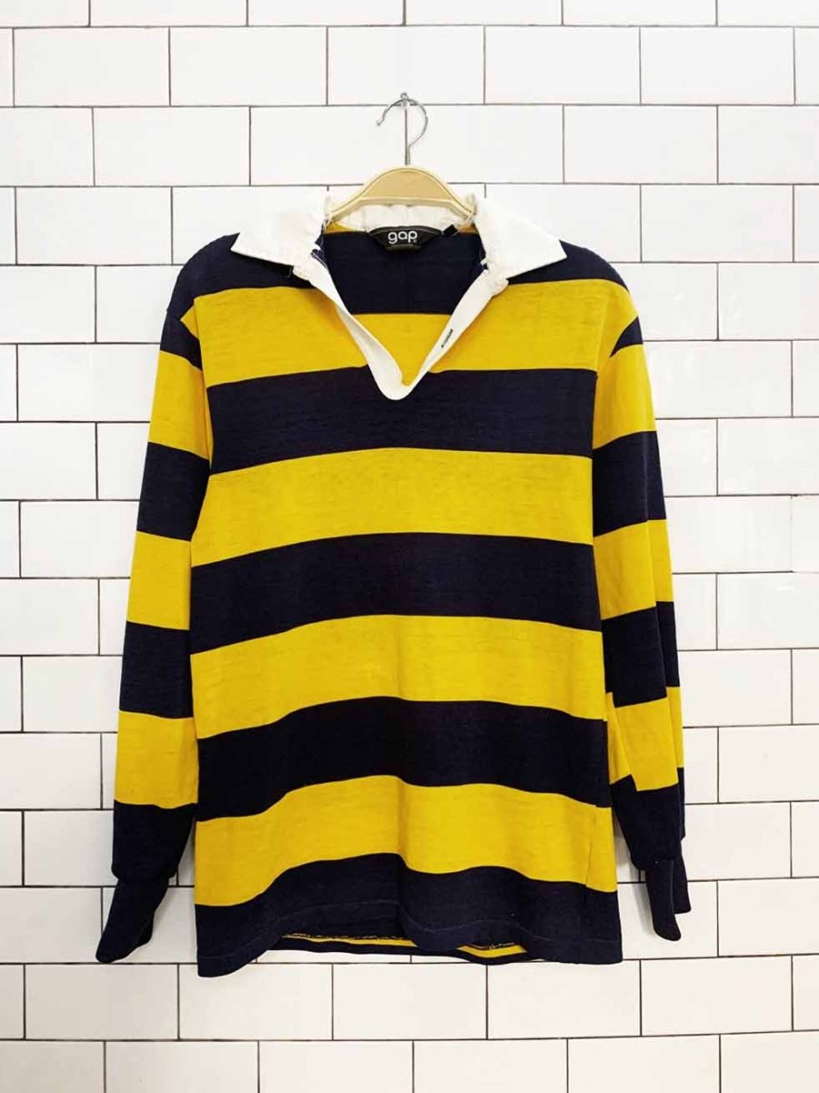 vintage 90s gap striped rugby collared pullover - good market thrift store