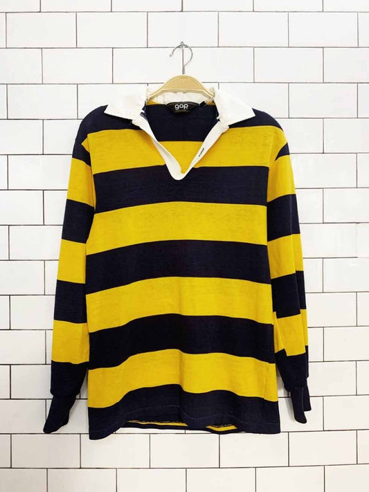vintage 90s gap striped rugby collared pullover - good market thrift store