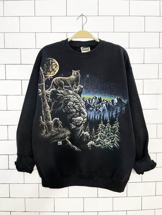 vintage 90s gardner animal sweatshirt | tultex - good market thrift store