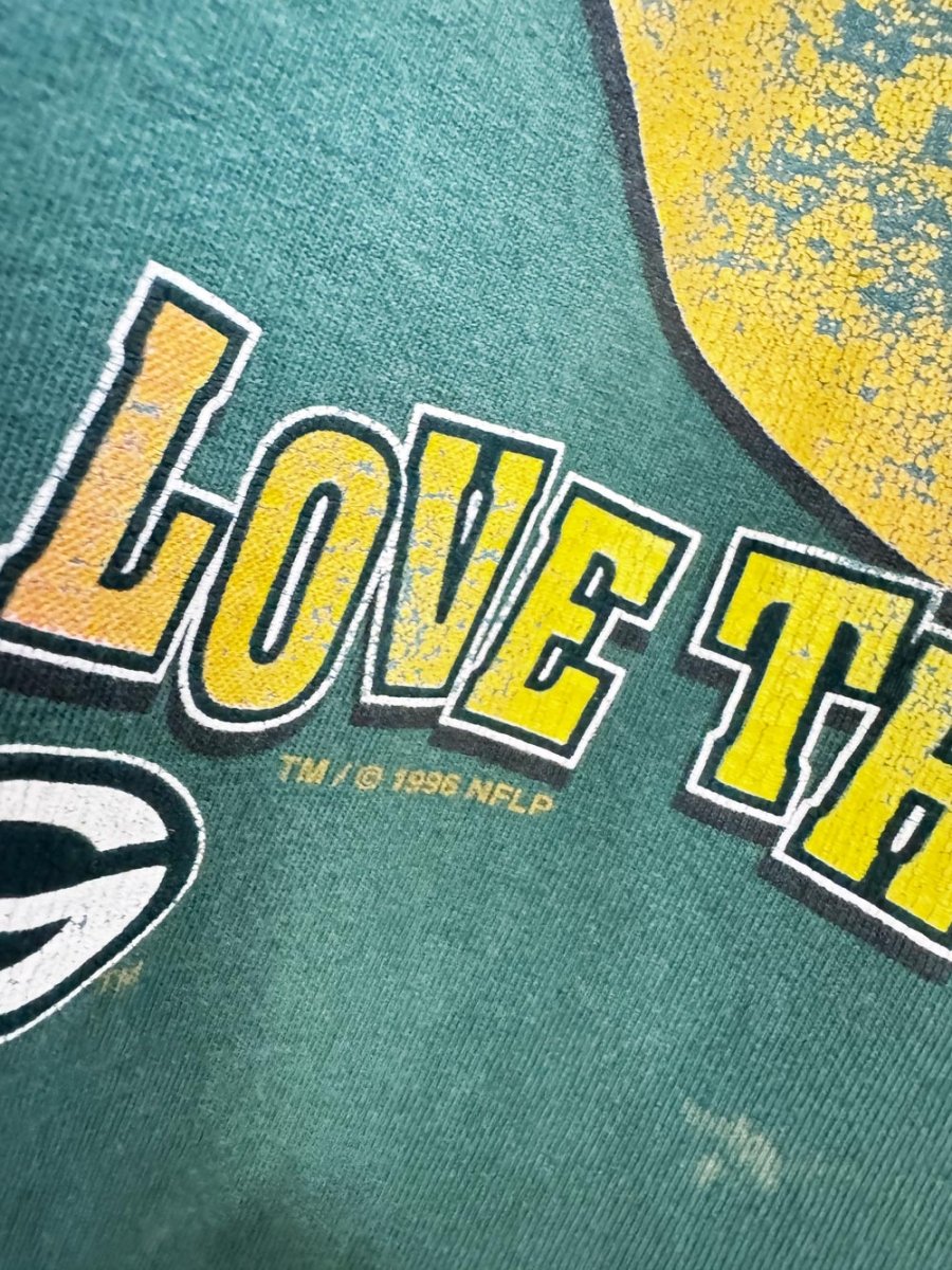 vintage 90s green bay packers distressed smiley t-shirt dress | made in USA - good market thrift store